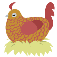 fried the third, a gold and red chicken with a lace pattern