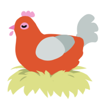 A vermilion and silver chicken