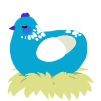 A cerulean and white chicken with a neck-speckle pattern