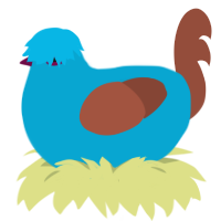 Blaire, a cerulean and russet chicken