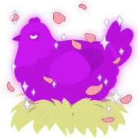 A amethyst chicken with a head pattern