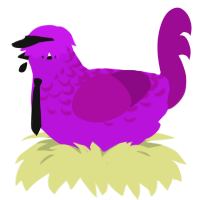 William Afton, a amethyst and plum chicken with a half-lace pattern