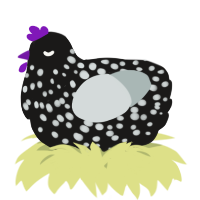 A sable and silver chicken with a speckle pattern