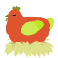 A vermilion and lime chicken