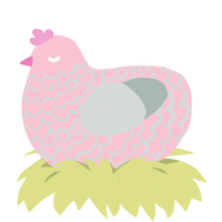 (unnamed), a rose and silver chicken with a lace pattern