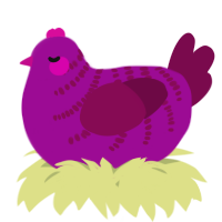 A plum and wine chicken with a half-bar pattern