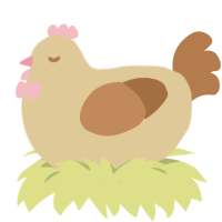 A beige and brown chicken