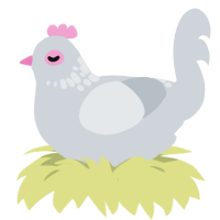 Snowdrop, a mist chicken with a neck-speckle pattern