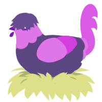 Pez, a overcast and orchid chicken with a head pattern