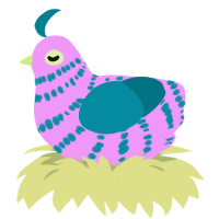 Flower Field, a lavender and sea chicken with a bar pattern