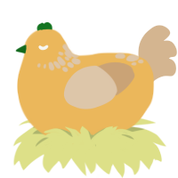 A honey and beige chicken with a neck-speckle pattern