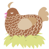 A brown and beige chicken with a lace pattern