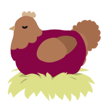 Roasted Chestnut, a maroon and brown chicken with a head pattern