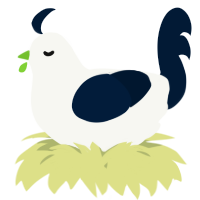 A white and tumblr chicken