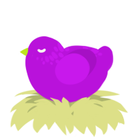 A amethyst chicken with a neck-speckle pattern