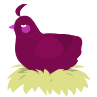 A wine chicken with a neck-speckle pattern