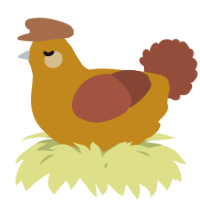 A ochre and russet chicken