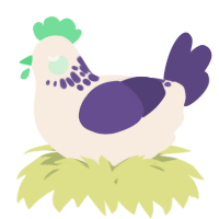 A cream and overcast chicken with a neck-speckle pattern
