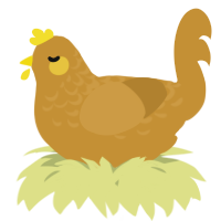 A gold chicken with a half-lace pattern