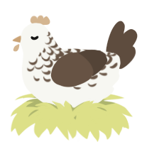 A white and bark chicken with a half-lace pattern