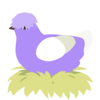 A lilac and white chicken