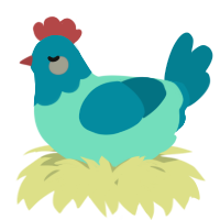 A mint and sea chicken with a head pattern