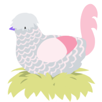 A mist and rose chicken with a lace pattern