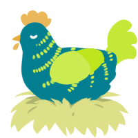 A sea and lime chicken with a half-bar pattern