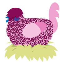 A wine and pink chicken with a double-lace pattern