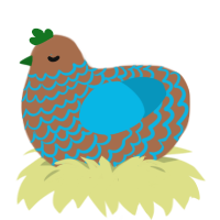 swamp, a brown and cerulean chicken with a lace pattern