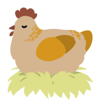 A beige and ochre chicken with a neck-band pattern