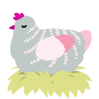 A silver and rose chicken with a half-bar pattern