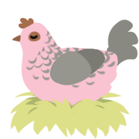 A rose and ash chicken with a half-lace pattern