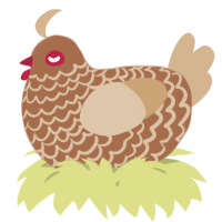 A brown and beige chicken with a lace pattern
