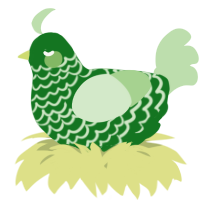 A leaf and gluppy chicken with a lace pattern
