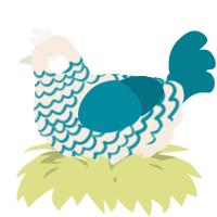 A cream and sea chicken with a lace pattern