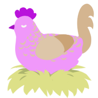 (unnamed), a lavender and beige chicken with a half-lace pattern