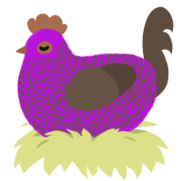 A amethyst and bark chicken with a double-lace pattern