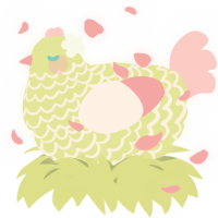 A lemon and rose chicken with a lace pattern