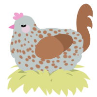 A silver and brown chicken with a speckle pattern