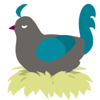 A grey and sea chicken