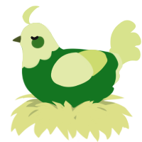 A leaf and lemon chicken with a head pattern
