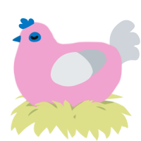 A pink and mist chicken