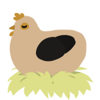 A beige and sable chicken