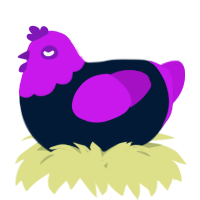 A tumblr and amethyst chicken with a head pattern