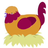 (unnamed), a orange and maroon chicken with a head pattern