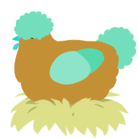 A gold and mint chicken