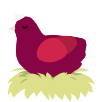 Red Blood Cell, a maroon and crimson chicken