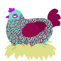 capillary, a mint and maroon chicken with a double-lace pattern