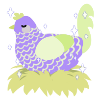 Sir Rapier, a lilac and apple chicken with a lace pattern